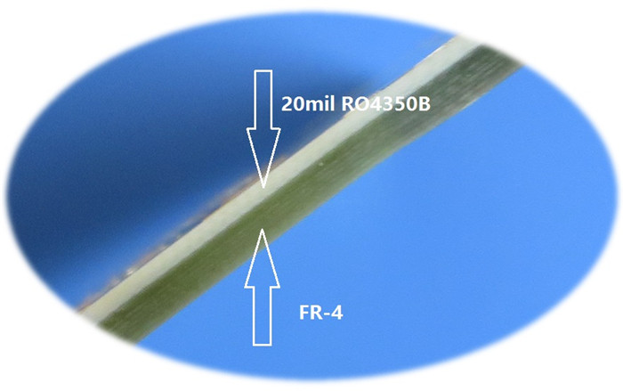 Section view of 6 Layer Hybrid PCB